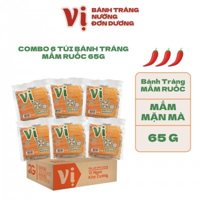 COMBO 6 TÚI BÁNH TRÁNG MẮM RUỐC VỊ -TÚI 65G
