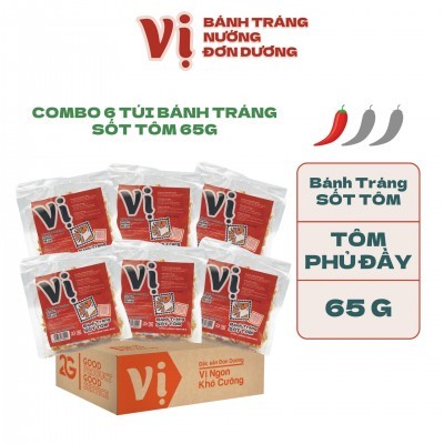 COMBO 6 TÚI BÁNH TRÁNG SỐT TÔM VỊ - TÚI 65G