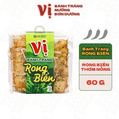 COMBO 6 TÚI BÁNH TRÁNG RONG BIỂN VỊ - TÚI 60G