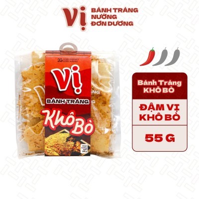 COMBO 6 TÚI BÁNH TRÁNG KHÔ BÒ VỊ - TÚI 55G