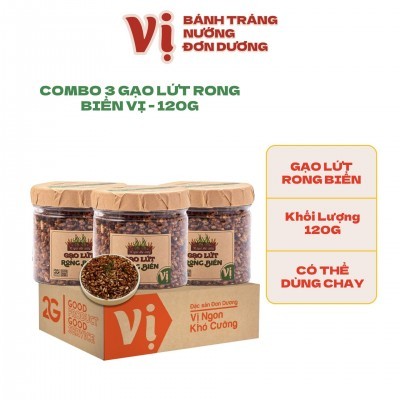 COMBO 3 HŨ GẠO LỨT RONG BIỂN VỊ - HŨ 120G