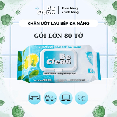 Khăn ướt đa năng Be Clean ( Nguyên liệu nhập khẩu ) Thùng 24 gói