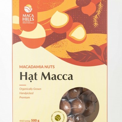 Hạt macca giòn rụm thơm béo tự nhiên (Hạt Mắc Ca Maca Hills) Size Max - KT