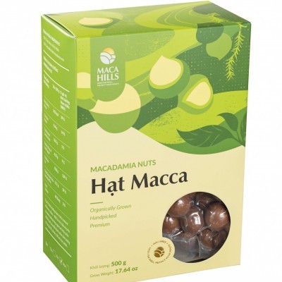 Hạt macca giòn rụm thơm béo tự nhiên (Hạt Mắc Ca Maca Hills) Size Pro - KT