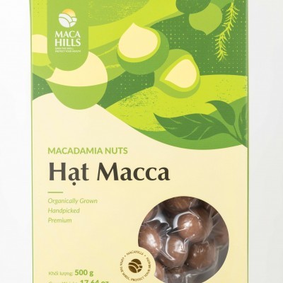 Hạt macca giòn rụm thơm béo tự nhiên (Hạt Mắc Ca Maca Hills) Size Pro - KT