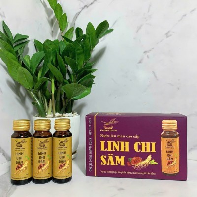 Nước uống lên men Linh chi sâm (Hộp 10 chai) - KT