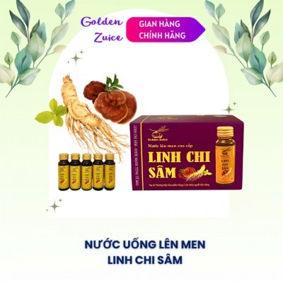 Nước uống lên men Linh chi sâm (Hộp 10 chai) - KT