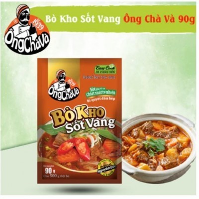 Sốt Bò Kho (Sốt Vang) 90g Ông Chà Và (15 túi/ lốc, 4 lốc/thùng, 60 túi/thùng)