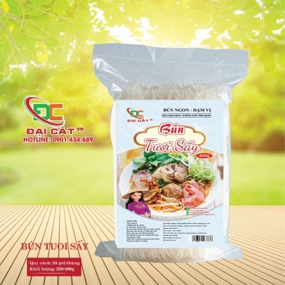 Bún Tươi Sấy - 100% Gạo Tẻ - Đại Cát - Bịch 250g