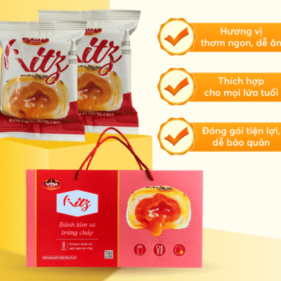 Bánh Kim Sa Kity trứng chảy - Hộp 400gr/8 cái SH