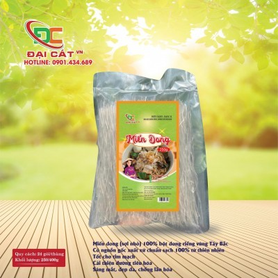 Miến dong sợi nhỏ - 100% bột dong riềng vùng cao Tây Bắc - ĐẠI CÁT - Bịch 250g