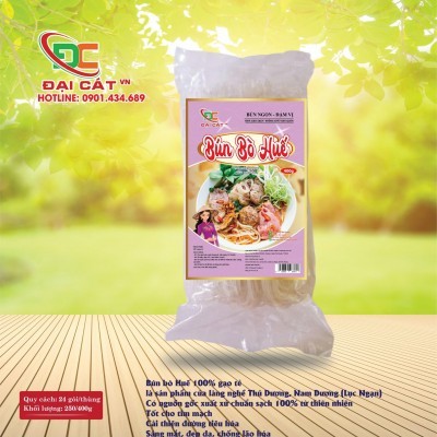 Bún bò Huế - 100% gạo tẻ - ĐẠI CÁT - Bịch 250g