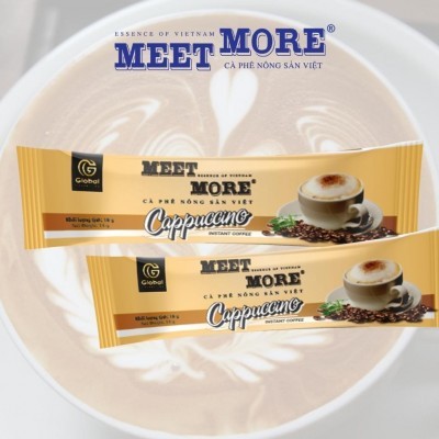 Bịch Cà phê hòa tan capuccino - Meet More Coffee 900g (50 gói x 18g)