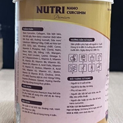 Sữa dinh dưỡng Nutri Nano Curcumin Premium - Lon 400g (Thùng 24 lon)