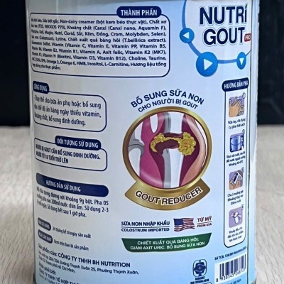 Sữa dinh dưỡng Nutri Gout Pro - Lon 400g (Thùng 24 lon)