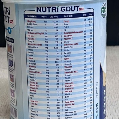 Sữa dinh dưỡng Nutri Gout Pro - Lon 800g (Thùng 12 lon)