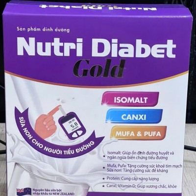 Sữa dinh dưỡng Nutri Diabet Gold Hộp 300g - Hộp 12 gói x 25g (16 hộp/Thùng)