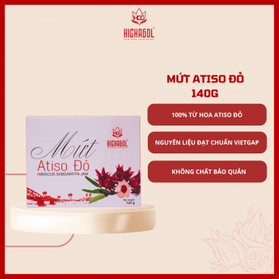 Mứt Atiso đỏ Hichagol 100% từ thiên nhiên, giải độc,mát gan, giàu vitamin C [Hộp 140 gr]