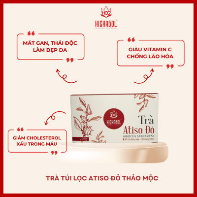 Trà Atiso đỏ thảo mộc Hichagol giúp thanh lọc cơ thể, giải độc gan, hỗ trợ giảm cân,...[Hộp 60gr]