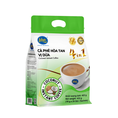 CÀ PHÊ HÒA TAN VỊ DỪA 4IN1 Lekofe 