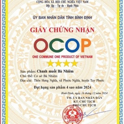 Chanh muối Bà Nhiêm sản phẩm OCOP