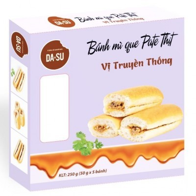 Bánh mì que Pate Thịt - Vị Truyền Thống đông lạnh Da&Su (250g)