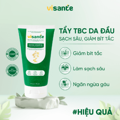 Tẩy tế bào chết da đầu thảo dược làm sạch sâu, giảm bít tắc - VISANTE
