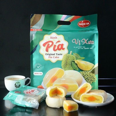 pía đậu xanh sau rieng trứng muối 1 túi /4 bánh/300g 