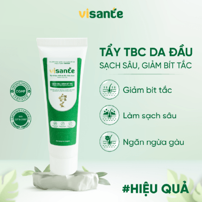 Tẩy tế bào chết da đầu thảo dược làm sạch sâu, giảm bít tắc minisize - VISANTE