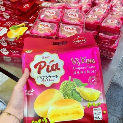 pía chay đậu xanh sầu rieng 1 túi/4 bánh/300g