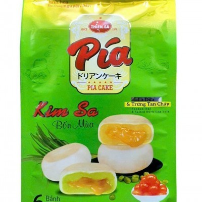 pía mini kim sa trứng tan chảy nhân lá dứa 1 túi /6 bánh /150g 
