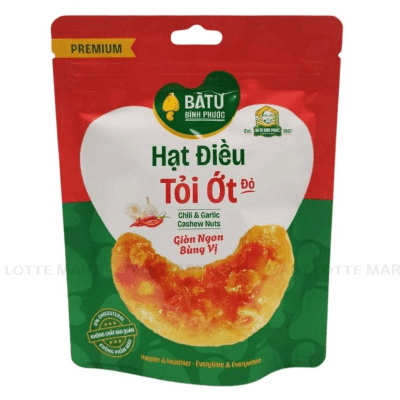 Hạt điều tỏi ớt đỏ Bà Tư gói 65g