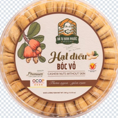 Hạt điều bóc vỏ Bà Tư hộp 395g 