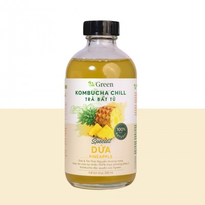 Vkombucha Chill trà bất tử 250ml dứa (thủy tinh)
