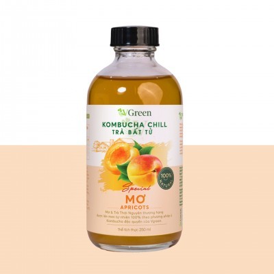 Vkombucha Chill trà bất tử 250ml Mơ (thủy tinh)