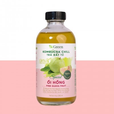 Vkombucha Chill trà bất tử 250ml Ổi Hồng (thủy tinh)