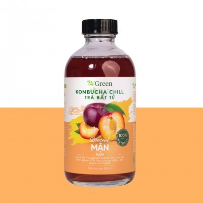Vkombucha Chill trà bất tử 250ml Mận (thủy tinh)