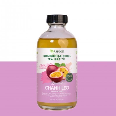 Vkombucha Chill trà bất tử 250ml Chanh leo (thủy tinh)