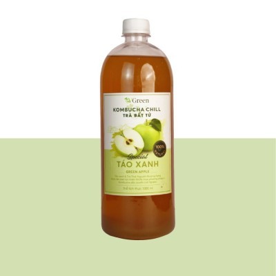 Vkombucha Chill trà bất tử 1000ml Táo Xanh