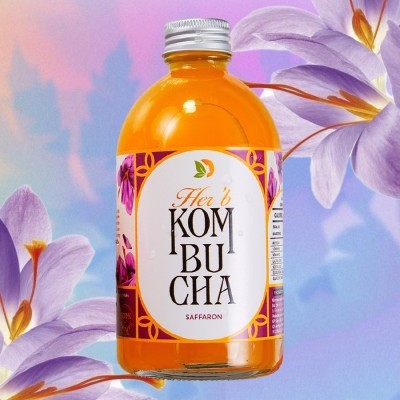 VKombucha Her’b vị Saffro 330ml chai thủy tinh