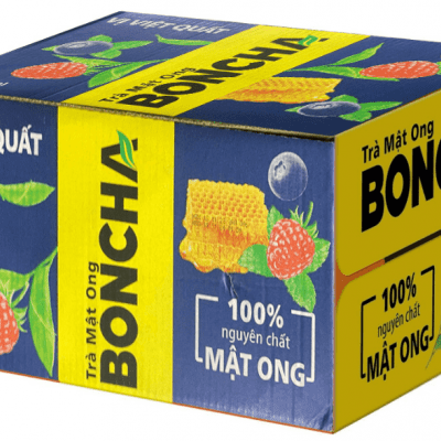 Thùng 24 chai trà mật ong Boncha vị việt quất 450ml