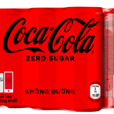 6 lon nước ngọt Coca Cola Zero 320ml