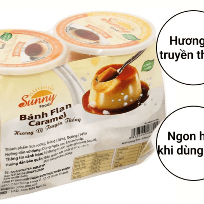 Lốc 6 Bánh flan vị truyền thống Sunny hũ 55g