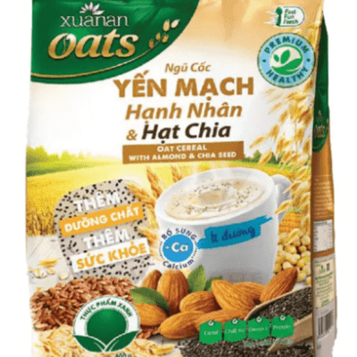 Ngũ cốc yến mạch hạnh nhân & hạt chia Xuân An bịch 400g