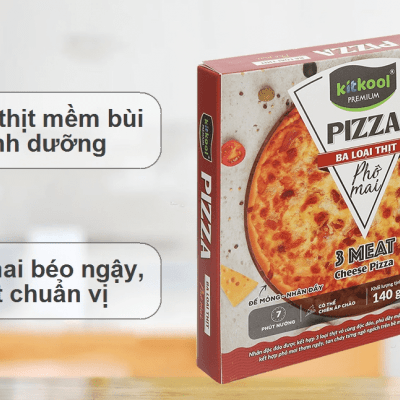 Bánh pizza 3 loại thịt phô mai Kitkool hộp 140g