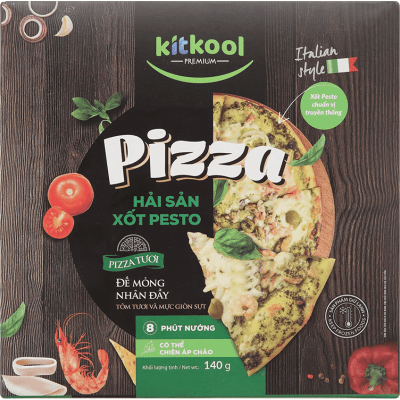 Pizza hải sản xốt Pesto Kitkool hộp 140g