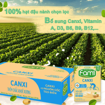 Thùng 36 hộp sữa đậu nành Fami Canxi 200ml