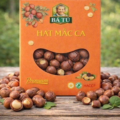 Hạt macca sấy nứt vỏ Bà Tư hộp giấy 250g OCOP