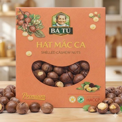 Hạt macca sấy nứt vỏ Bà Tư hộp giấy 250g OCOP