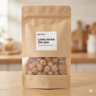 Long nhãn ôm sen Túi zip giấy 200g 